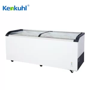 Kenkuhl Large Capacity OEM Ice Cream Freezer SD620Q with Display Double Curved Glass Design for Distributor