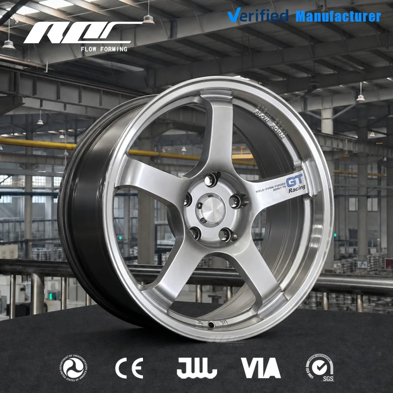 ROC Factory Wholesale Racing Wheels 15-19 Inch Alloy Wheels Rims 4X100 5X112 5X114.3 Flow Forming Lightweight Sport GT Wheels