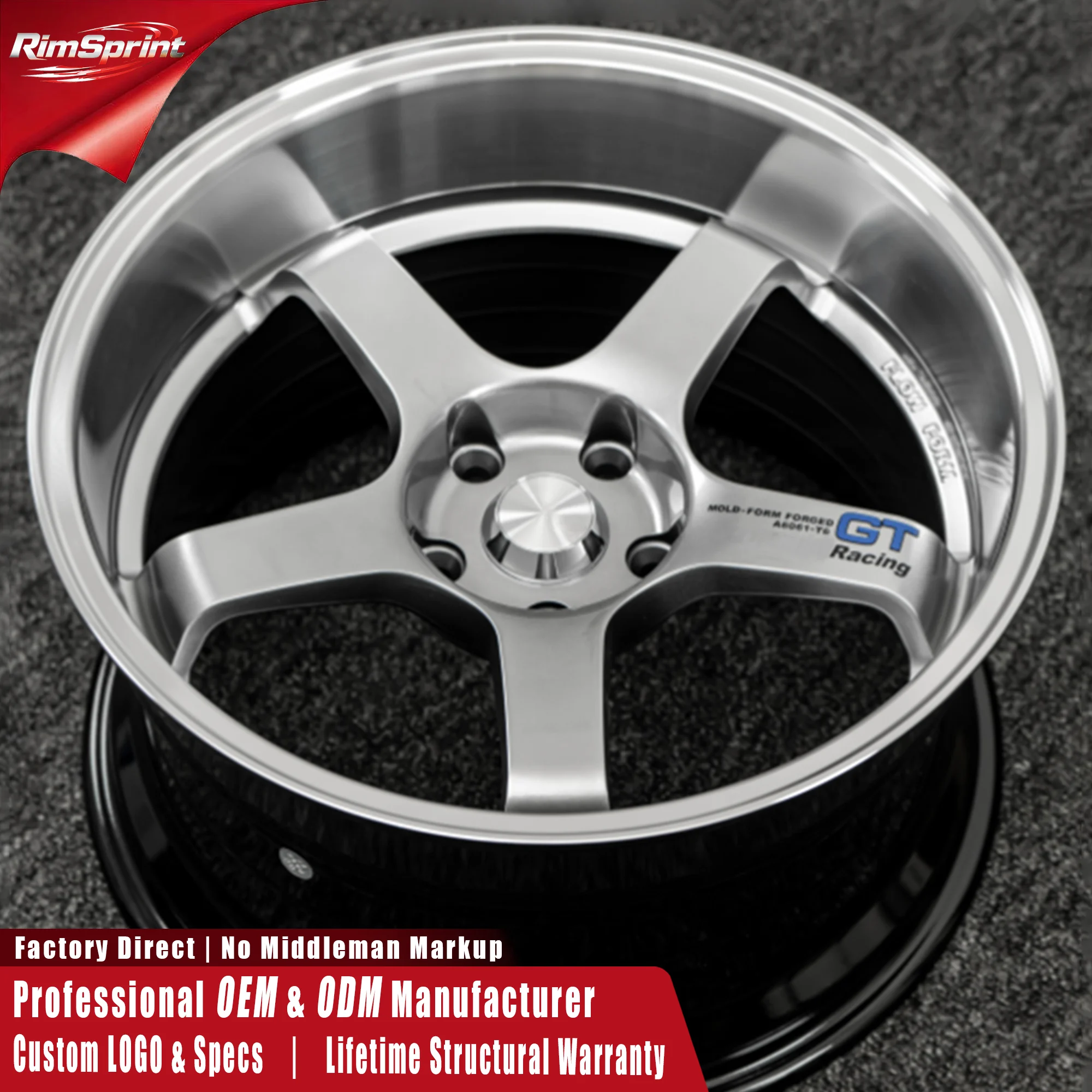 In Stock ADVAN Racing GT Casting Flow Formed Wheels 15-18 Inch 4x100 5x100 5x114.3 for Ford Mustang Nissan 350Z Honda Accord