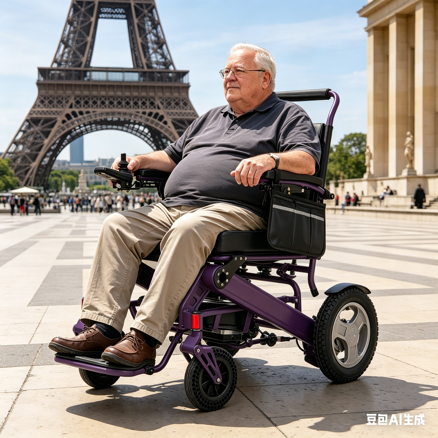 Heavy Duty Foldable Power Wheelchair with Brushless Motor, 200kg Max Loading Mobility Scooter for Overweight Patients
