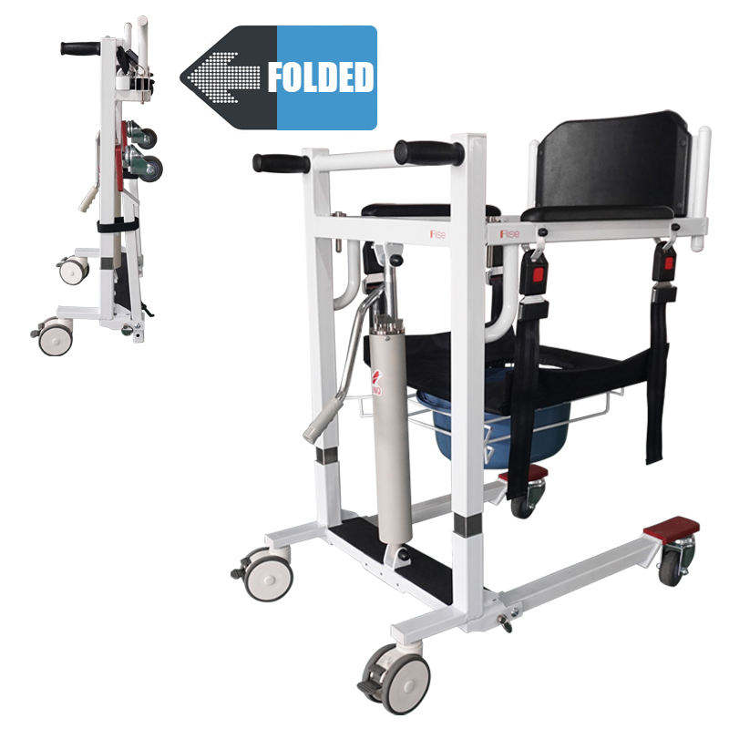 Home Care Hydraulic Lift Handicapped Transfer Chair for Toilet Shower Dining Patient Toilet Chair With Commode
